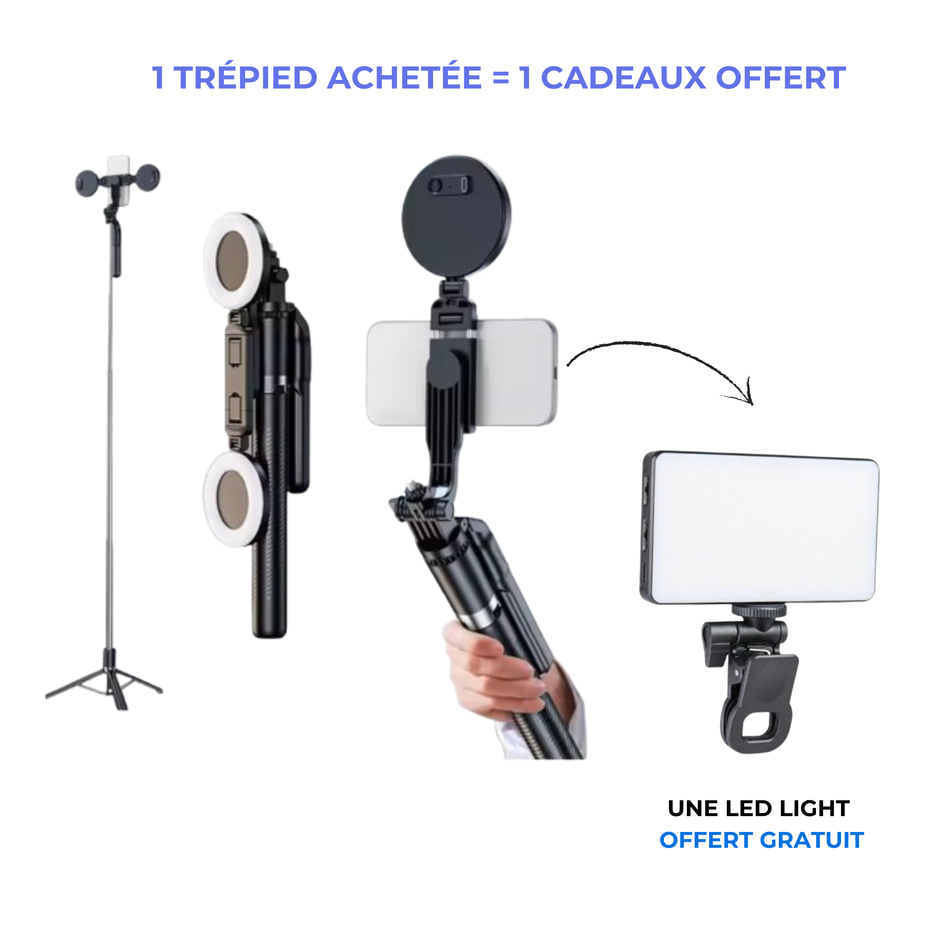 baton de selphie CI ( 1 achetée = une led light offert )