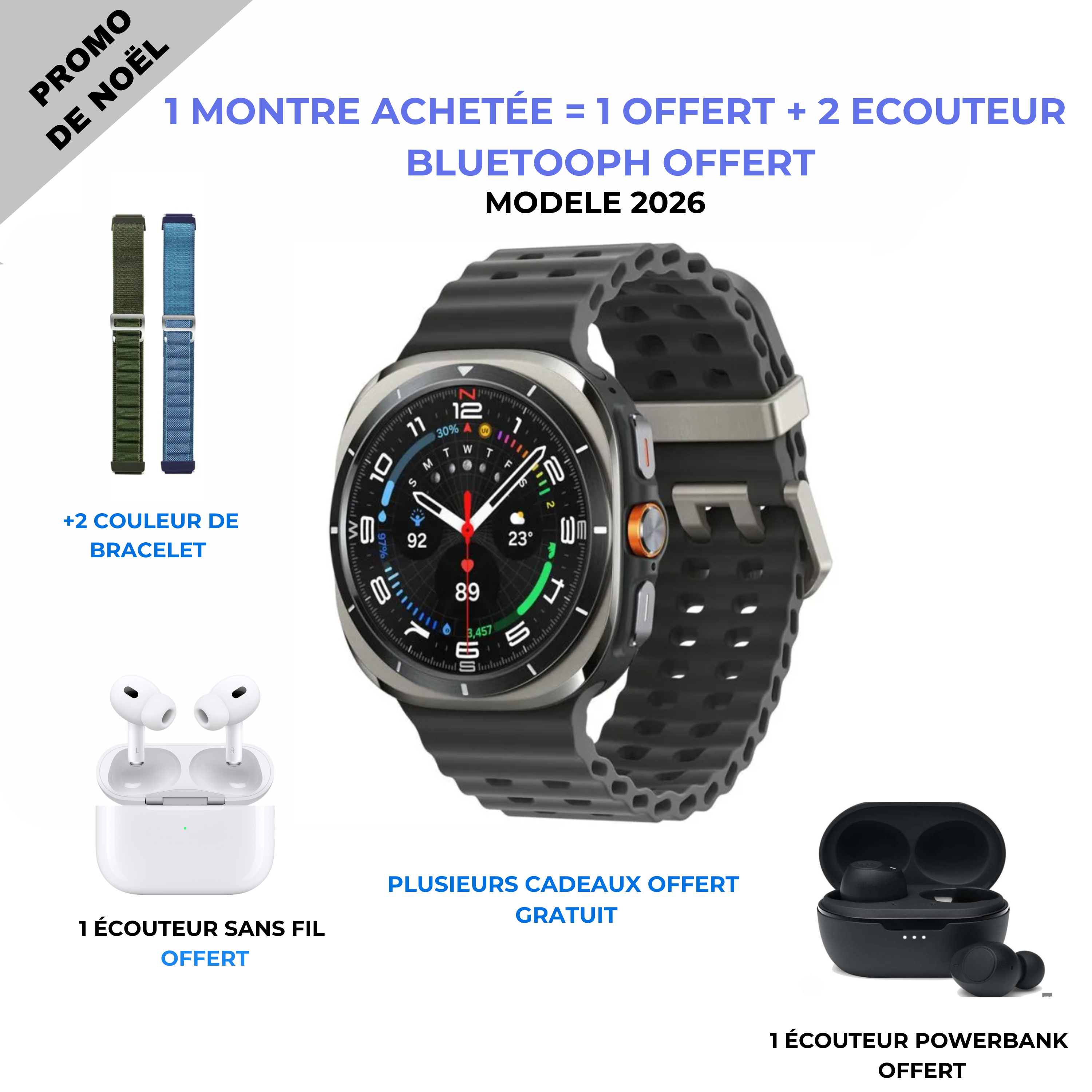 montre connecté model 2026 ( 2 cadeaux offert )