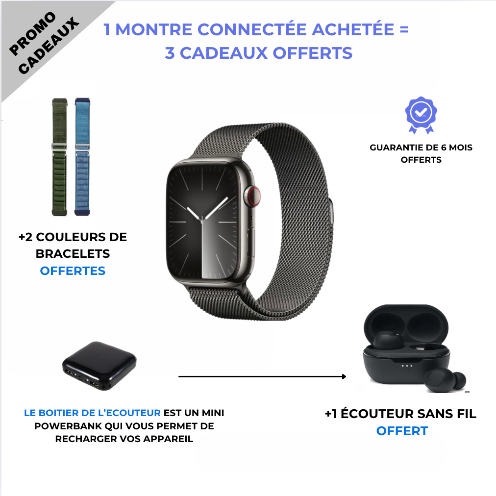 Smartwatch TOG (1 Achetée = 2 Couleurs OFFERTES)
