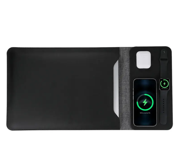 Housse pour ordinateur portable avec recharge sans fil 4 en 1